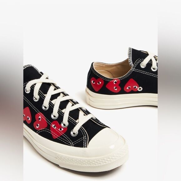 comme des garçon play x converse chuck 70 multi heart black sneakers W8.5/M6.5 - Picture 1 of 16